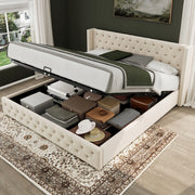 Letto imbottito 140x200 beige - Xylo
