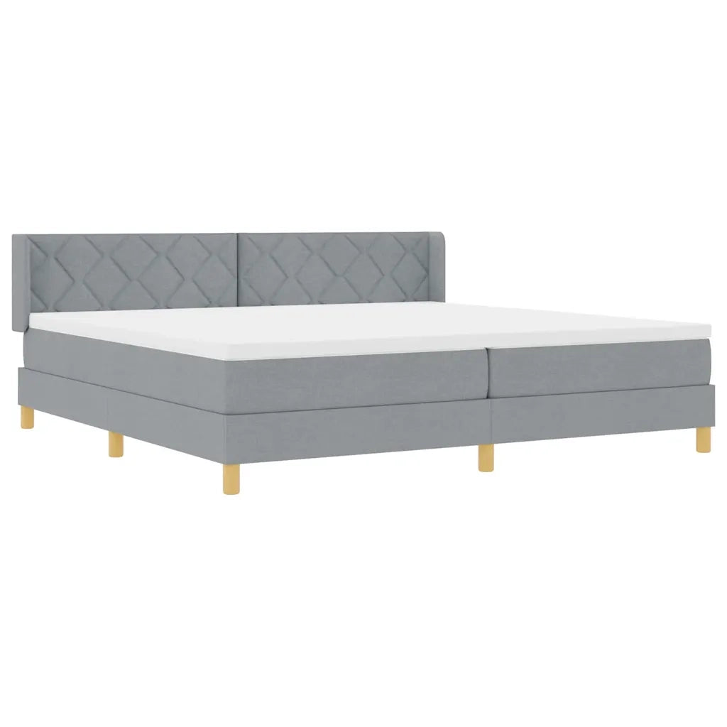 Letto a molle con materasso Grigio chiaro 200 x 200 cm Tessuto 3341377