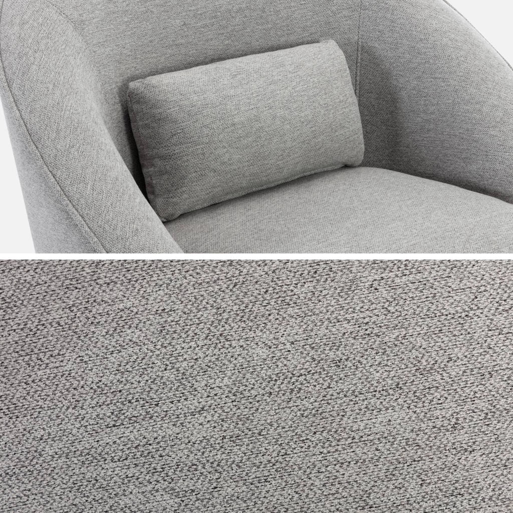 Poltrona girevole 360° con cuscino, grigio chiaro