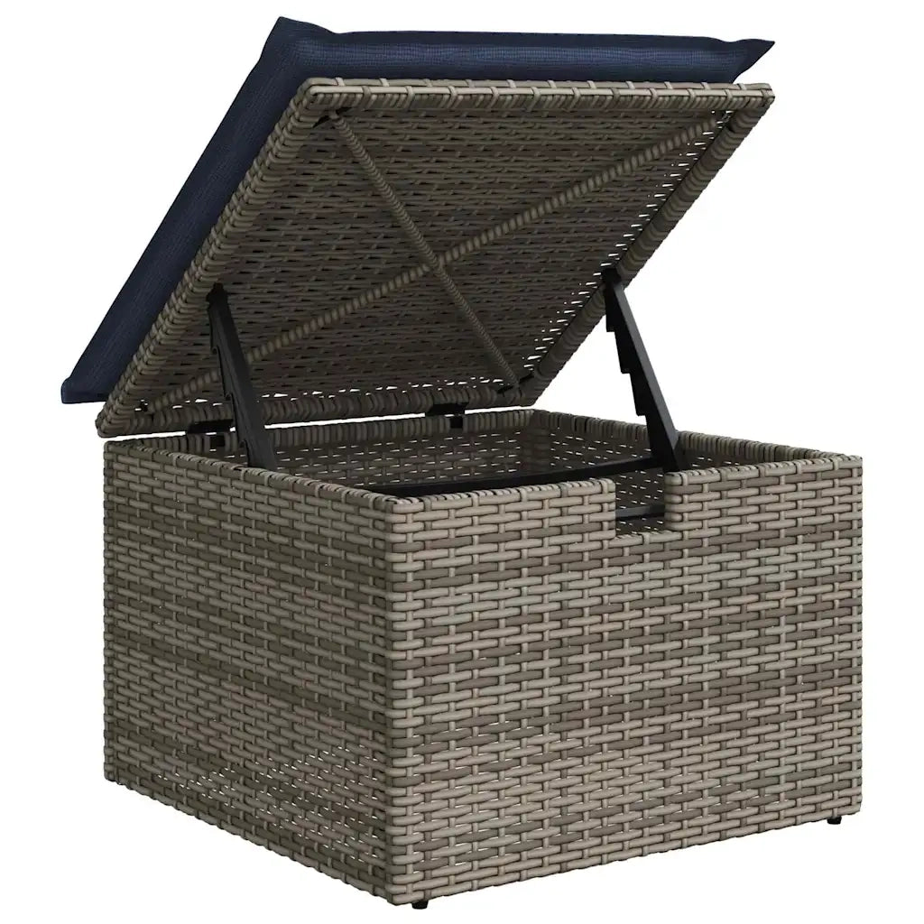 Set di divani con cuscino Grigio e Blu Navy polyrattan 3359004