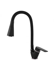 Miscelatore flessibile per lavello in memory foam COLORADO in ottone cromato nero