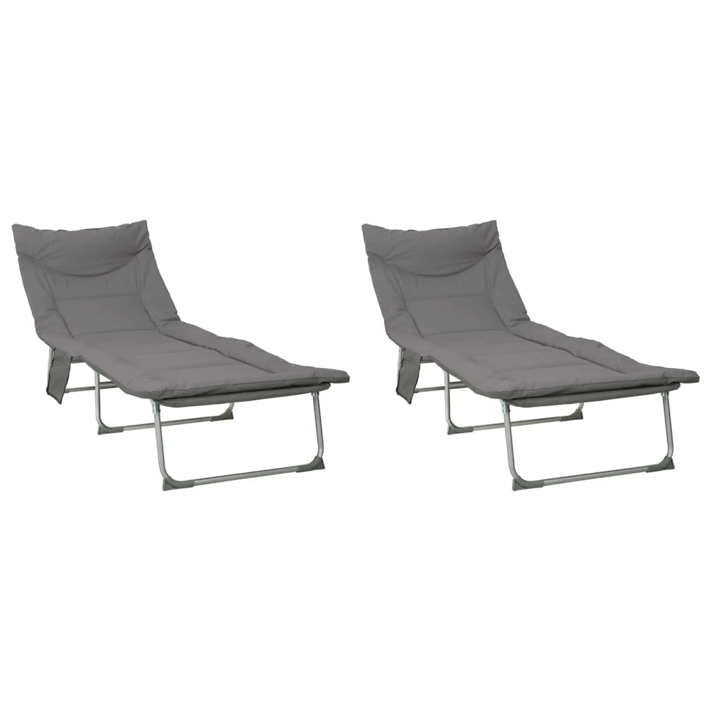 Lettino prendisole pieghevole con cuscino 2 pcs Antracite 42032387