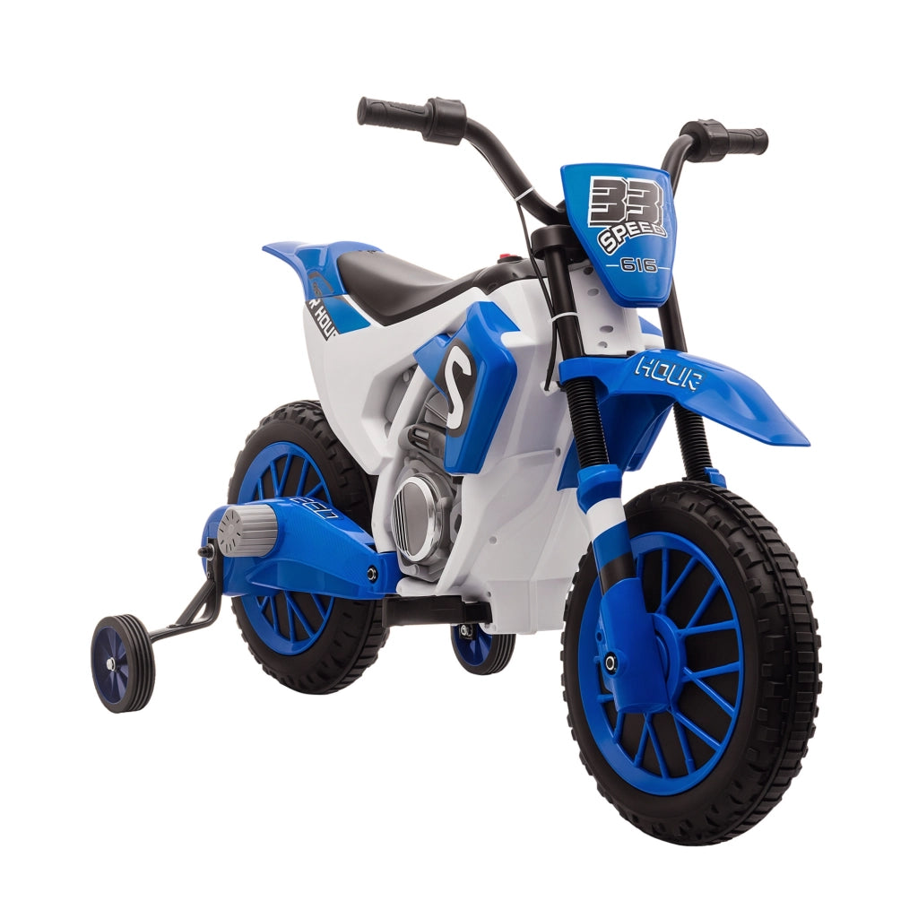Moto Elettrica Cross per Bambini 3-5 Anni ¨C Xylo ¨C Batteria 12V, Blu, 106.5x51.5x68cm