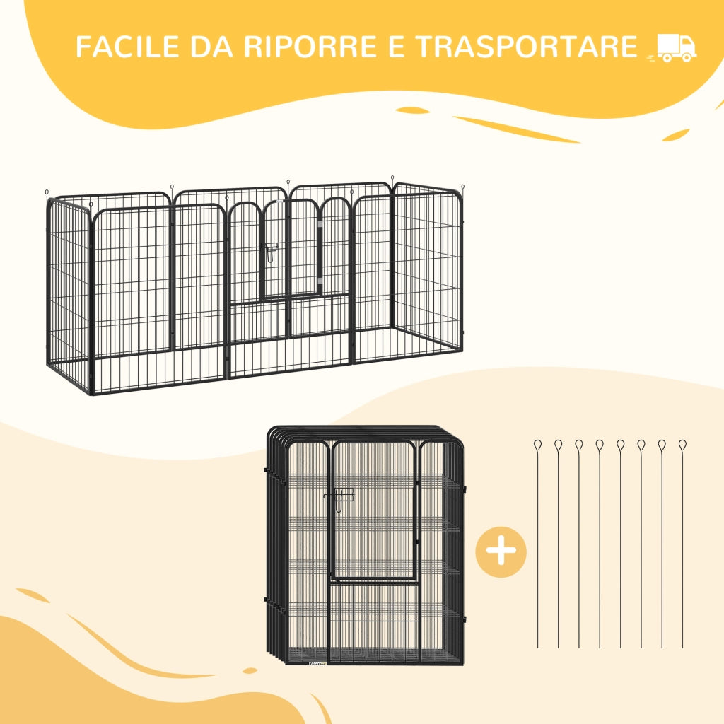 Recinto per Cani Modulabile ¨C zephmum ¨C Grigio 80x150x100 cm