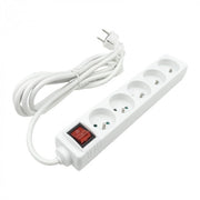 Multipresa 5 prese 3 m con interruttore bianca Ecolight