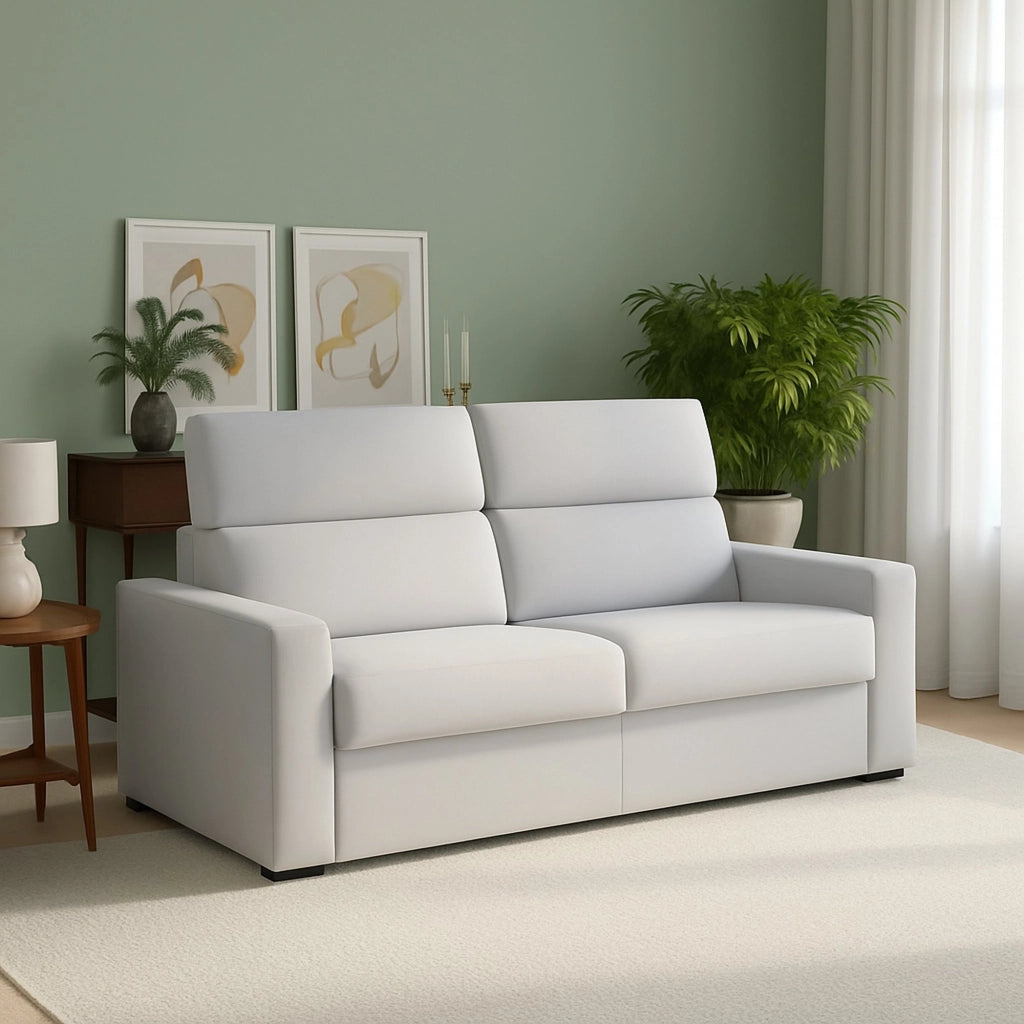 Sonico, Divano Letto 2 Posti Sfoderabile Made in Italy, 200x95 cm Grigio