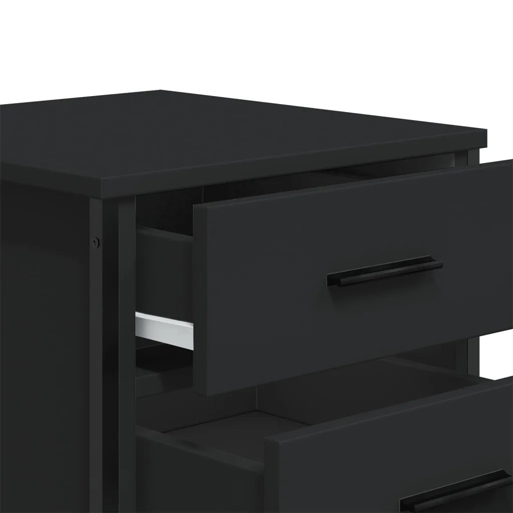 Comodini 2 pz Neri 40x41x40 cm in Truciolato 848505