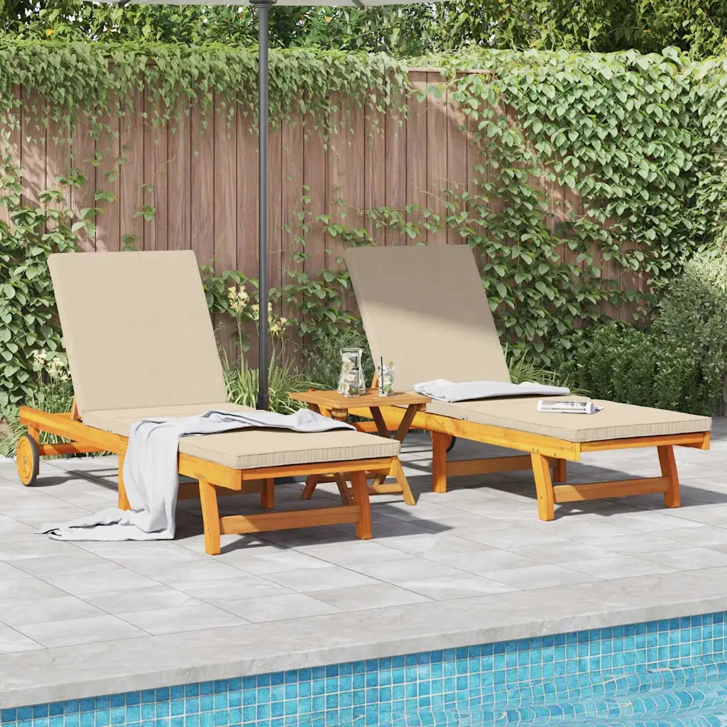 Lettino da sole 2 pcs Marrone Legno di Acacia Massello 3325196