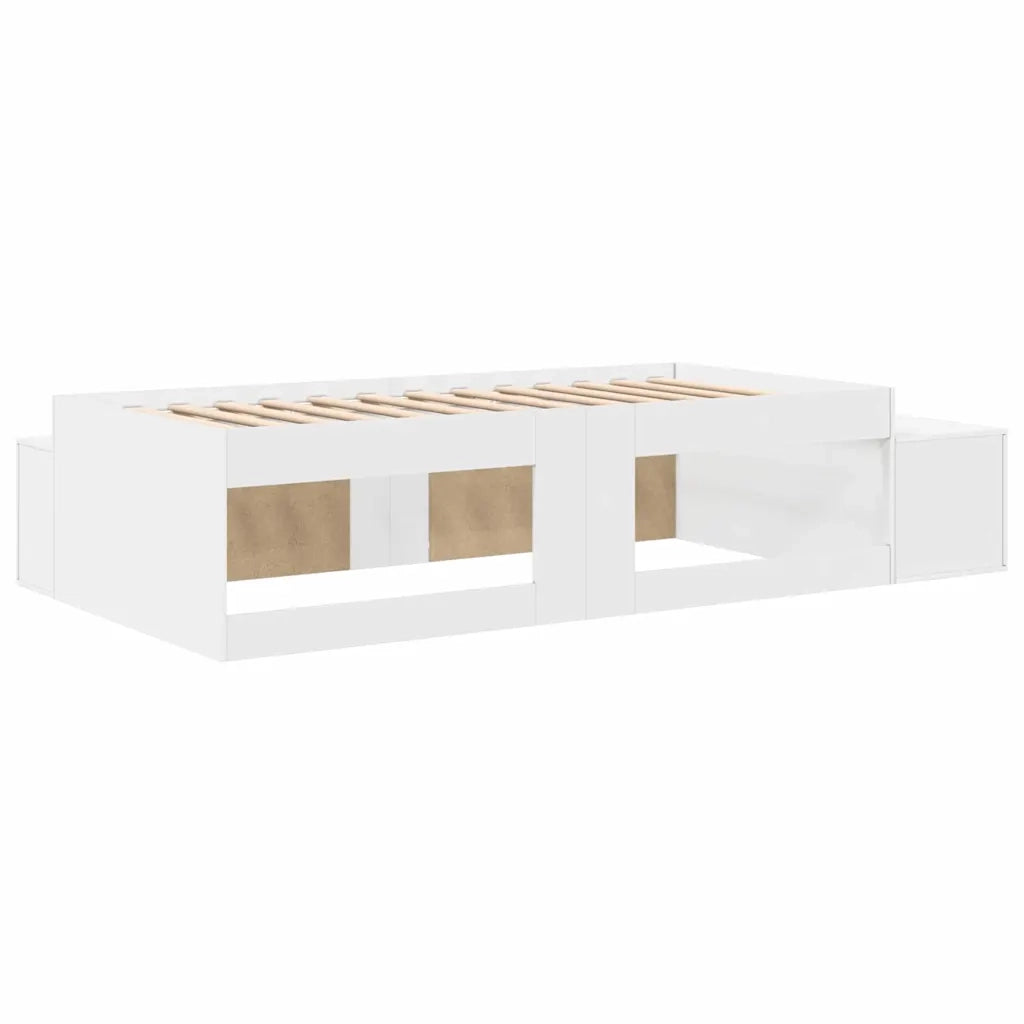 Struttura letto con contenitore Bianco 80 cm Legno multistrato 3335573