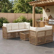 Set Divano da Giardino 6 pz Beige polyrattan 3434136