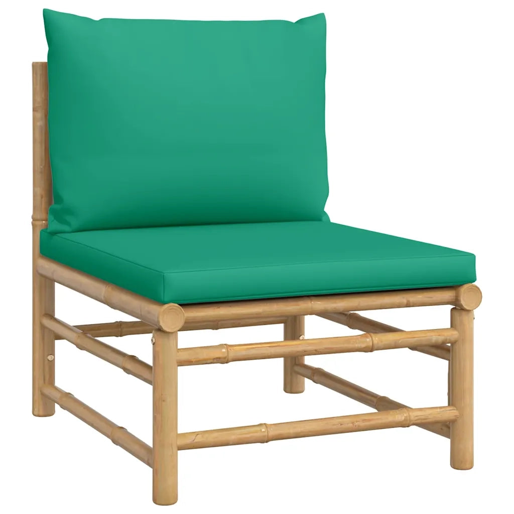 Set Salotto da Giardino 3pz con Cuscini Verdi Bambù 362290