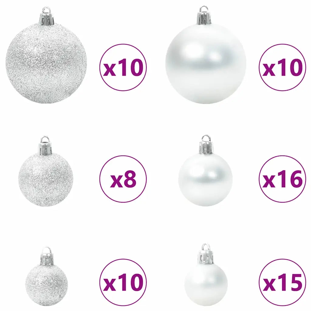 Albero di Natale artificiale con luci integrate Argento 240 cm 3397237
