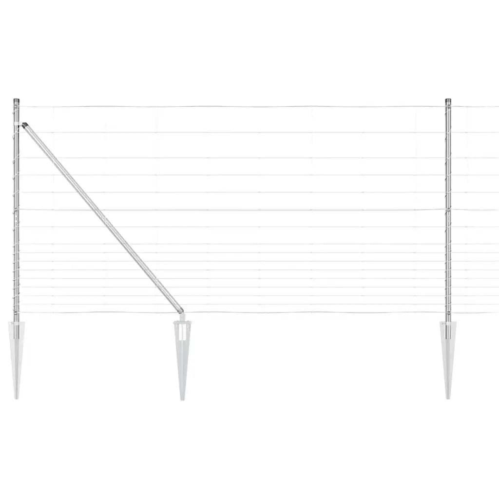 Palo della recinzione Zincato 50 x 1,2 m Acciaio 3351458