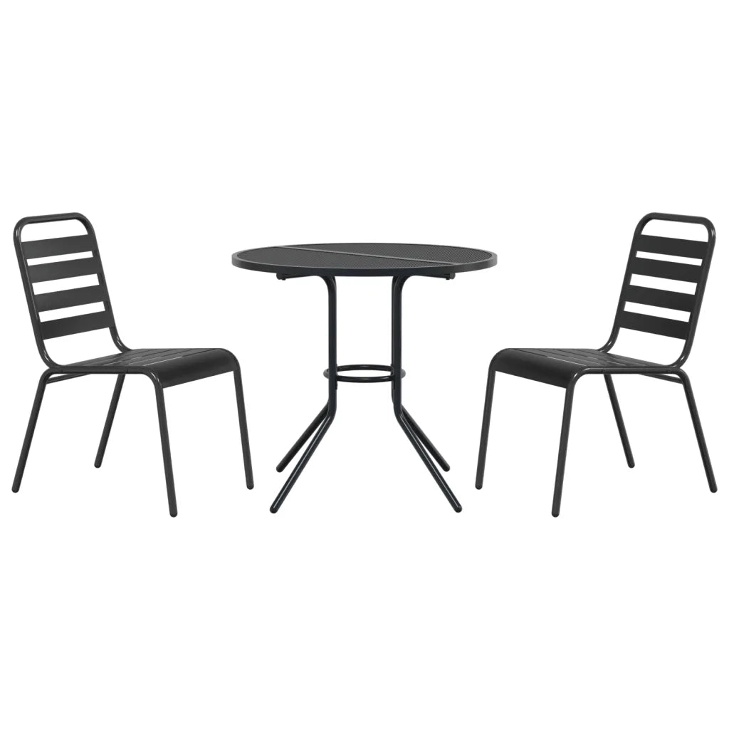 Sedie da Cucina Impilabili 3 pz-Sedia da Pranzo Antracite in Acciaio Verniciato 761739