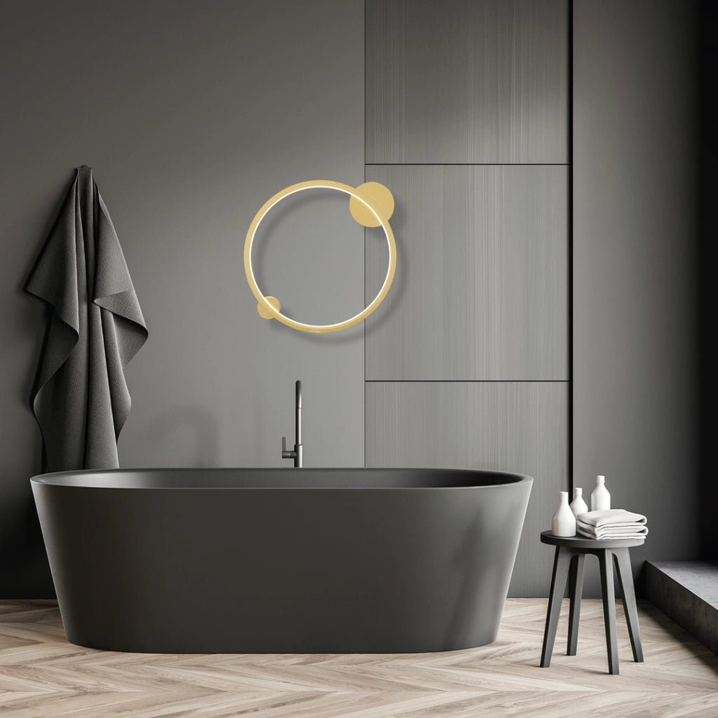 Lampada LED anello parete-soffitto Saturno oro 25W Milagro