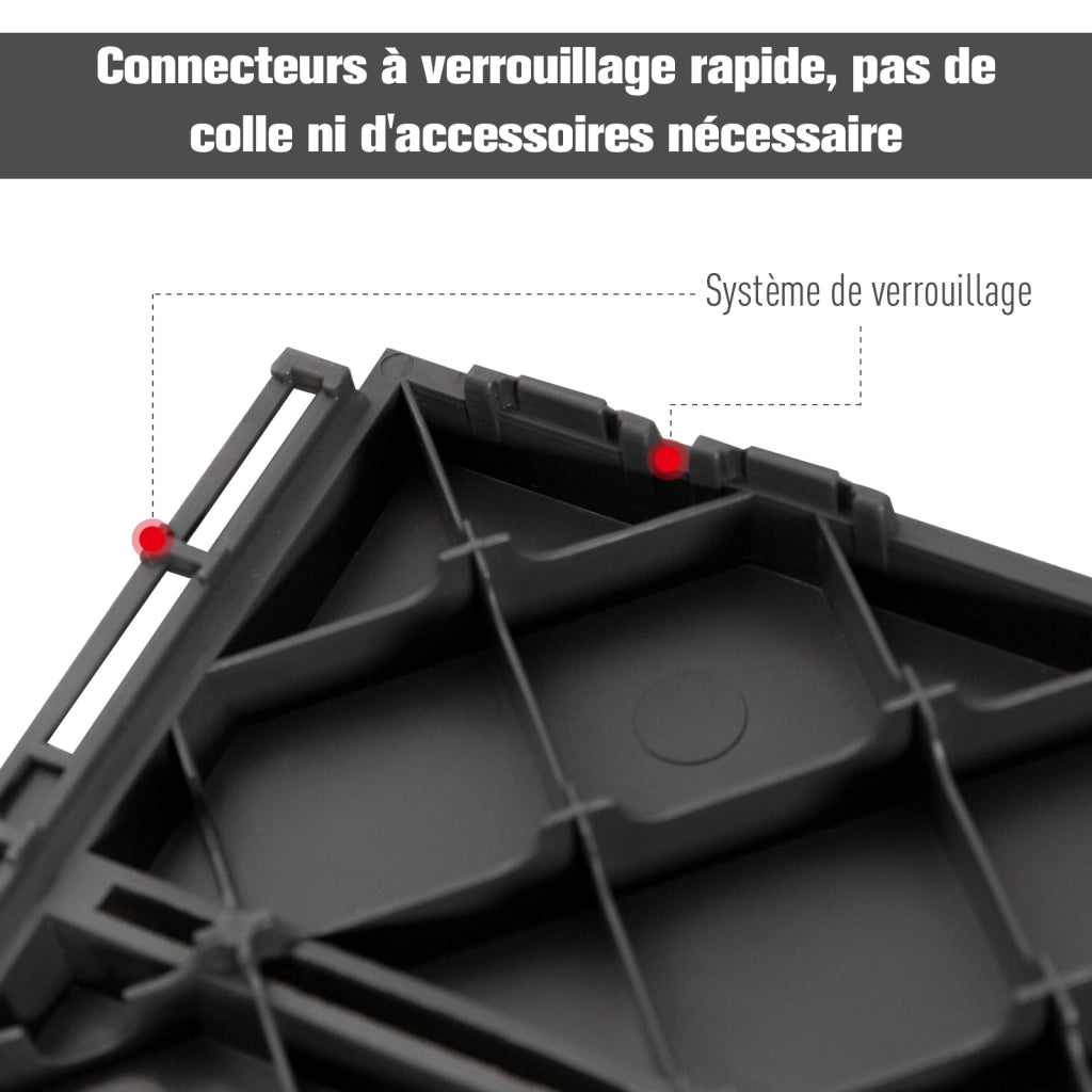 Piastrelle da Giardino Set 9 Pezzi - Xylo - Effetto Legno Nero Plastica Componibile