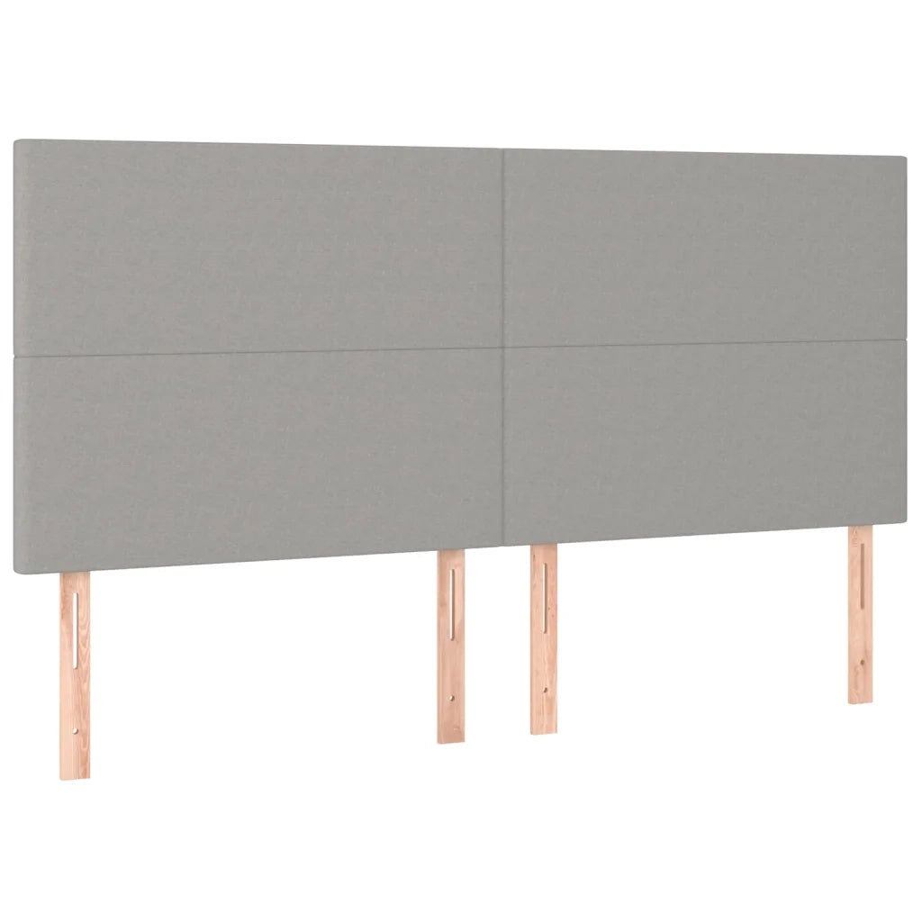 Testiera-Testata Decorativa Grigio Chiaro 180x5x118/128 cm Tessuto 399494