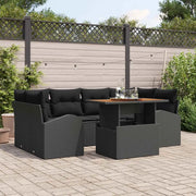 Set Divano da Giardino con archiviazione 7 pcs Nero Poly Rattan 3358277