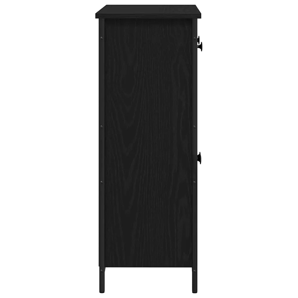 Credenza Rovere Nero 70 x 30 x 80 cm Legno multistrato 863159