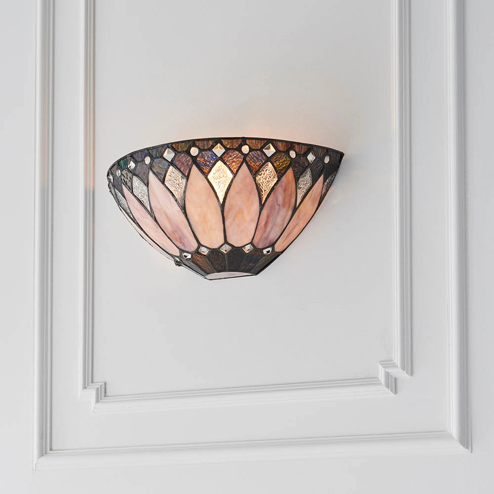 Applique Art Déco vetro semicerchio Tiffany BROOKLYN E14 40W