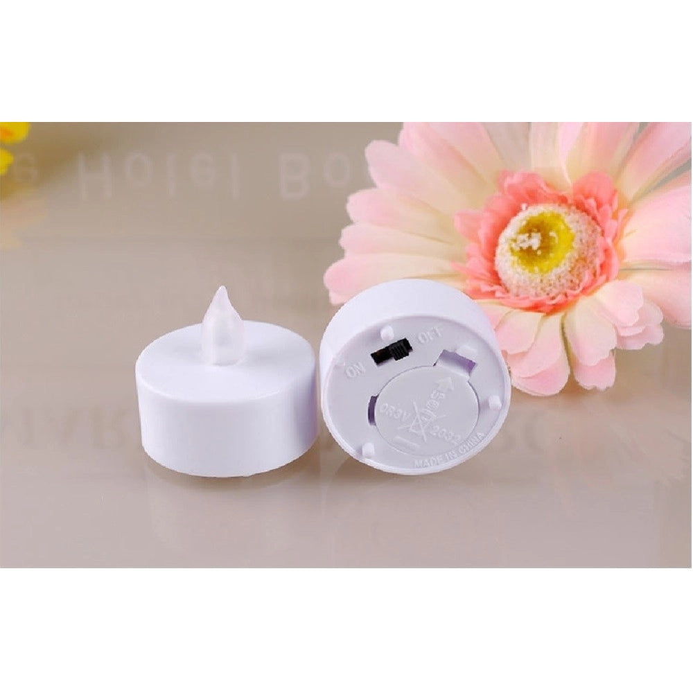 Trade Shop - Set 20 Candele Fiamma Lumini Led Decorative A Batteria Votivi Luce Bianco Caldo -