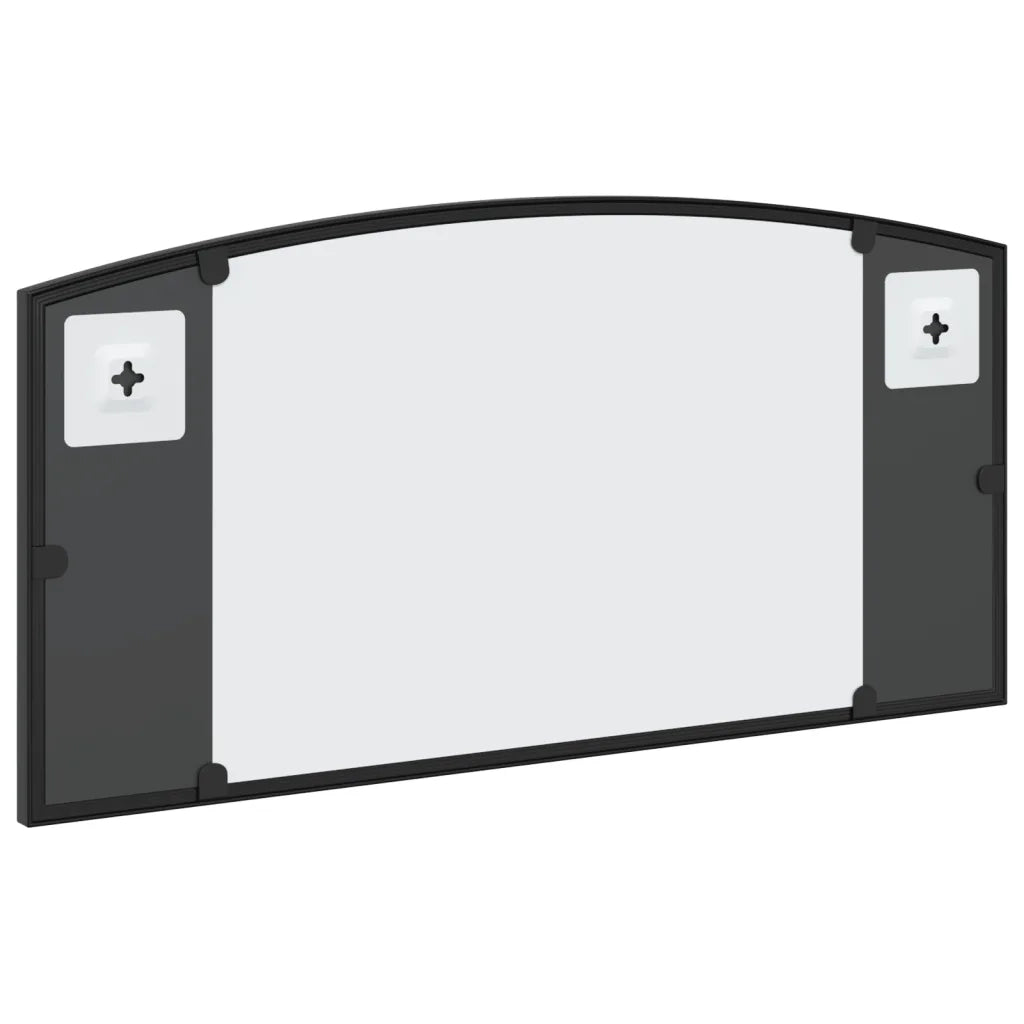 Specchio da Parete-Specchio a muro Nero 60x30 cm Arco in Ferro