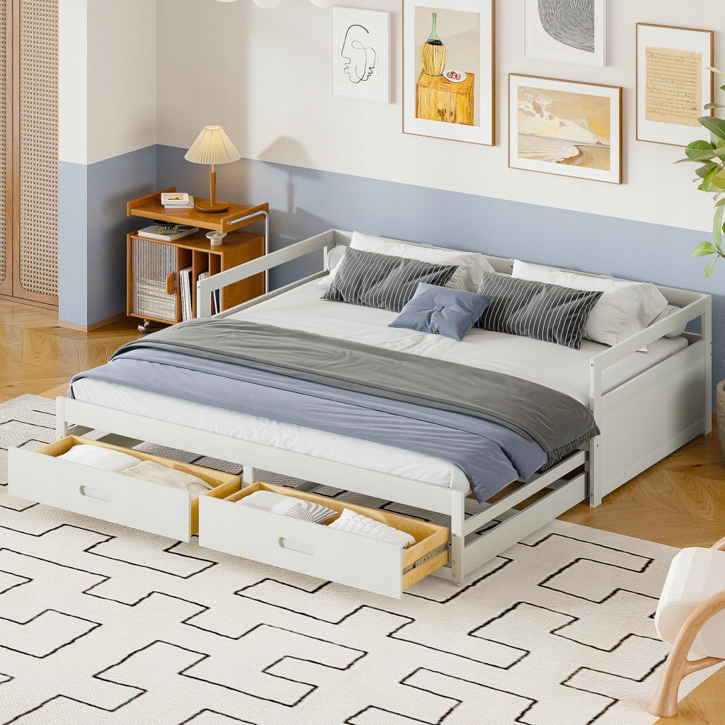 Letto pieghevole in pino - Xylo - 90x180x200 - Bianco