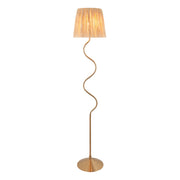 Lampada da terra boho Wriggle ottone rafia E27 Endon