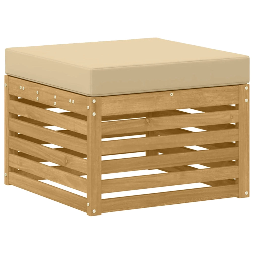 Set di divani da esterno 7 pcs Bianco e Beige Poliestere 3392158