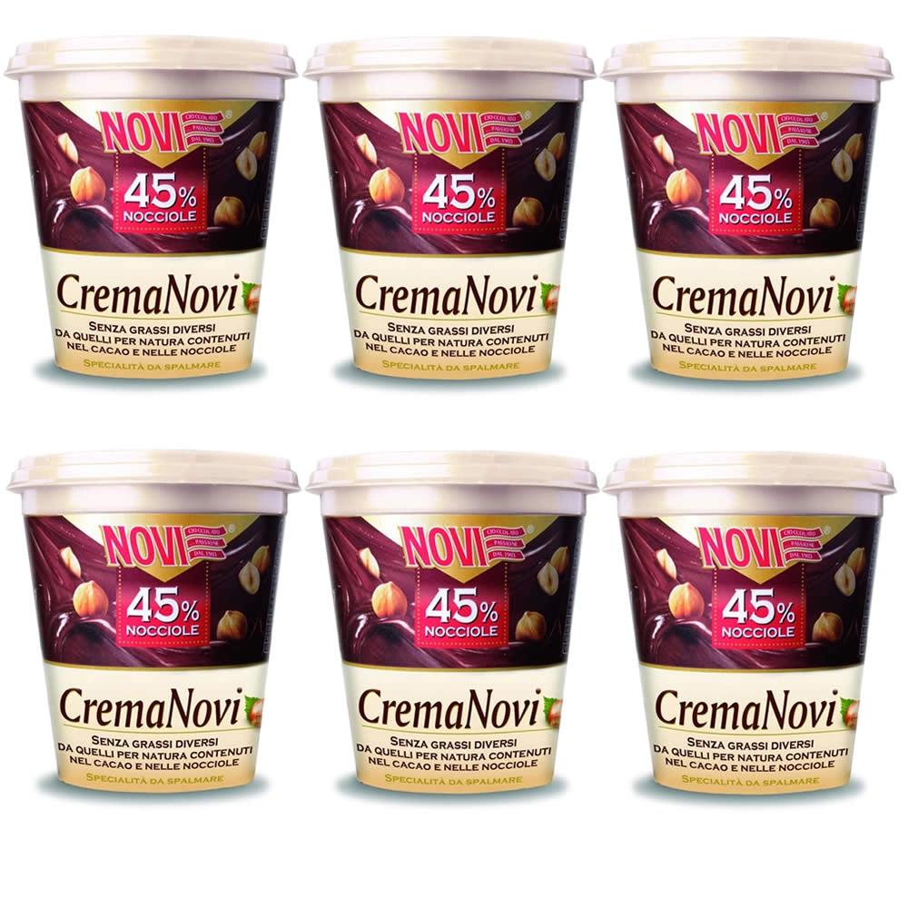 Multipack 6 pezzi novi crema spalmabile 45% nocciole grammi 200