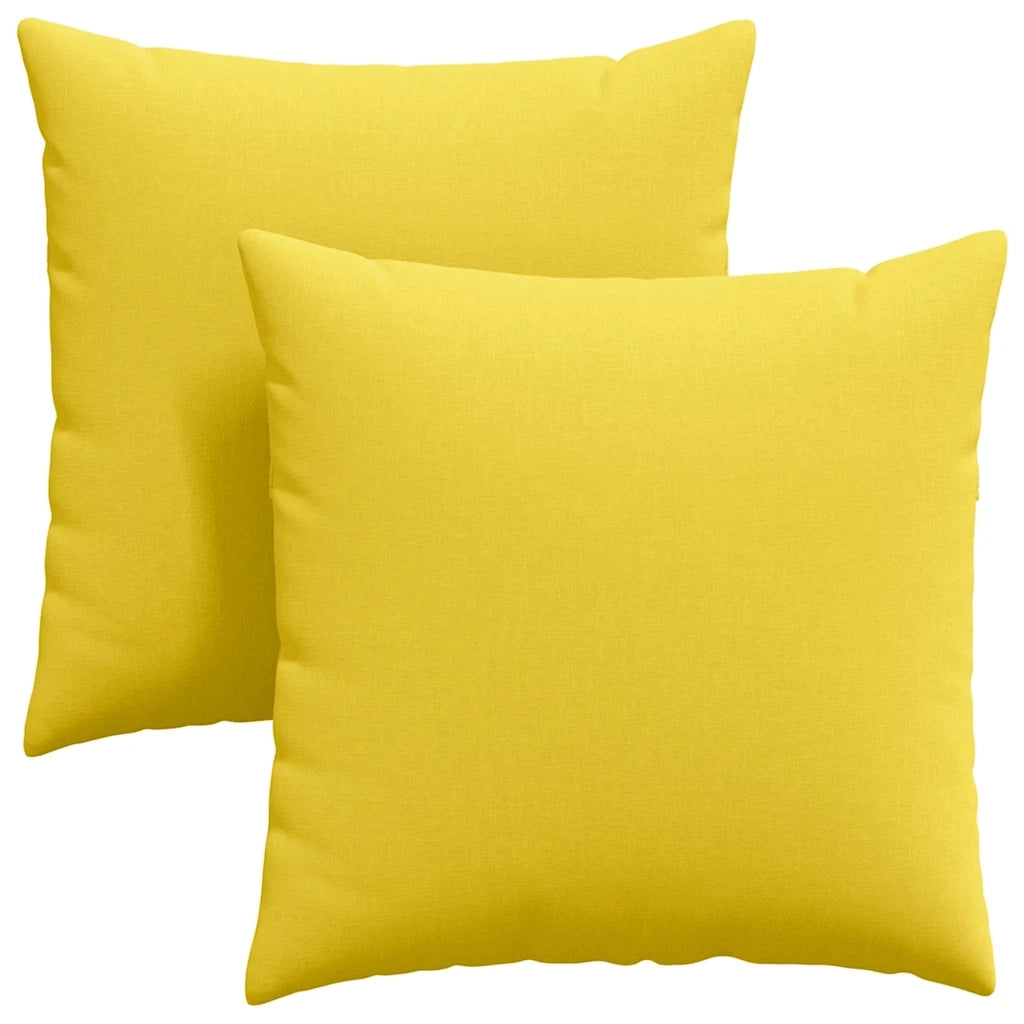 Cuscini da Divano 2 pz-Set di 2 Cuscini per Sofa Giallo Chiaro 80 x 80 cm Tessuto