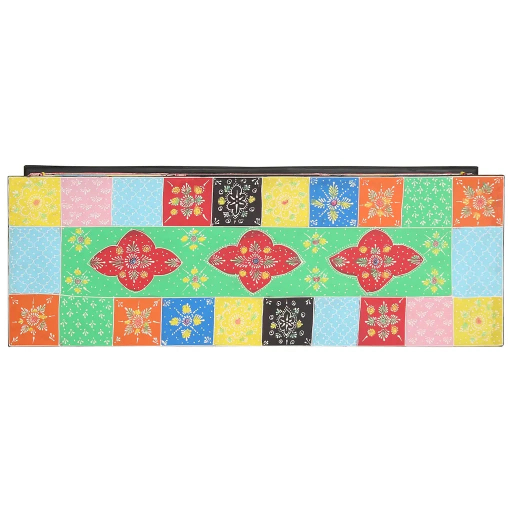 Mobile TV Multicolore 100 x 35 x 50 cm Legno di mango massello 4017571