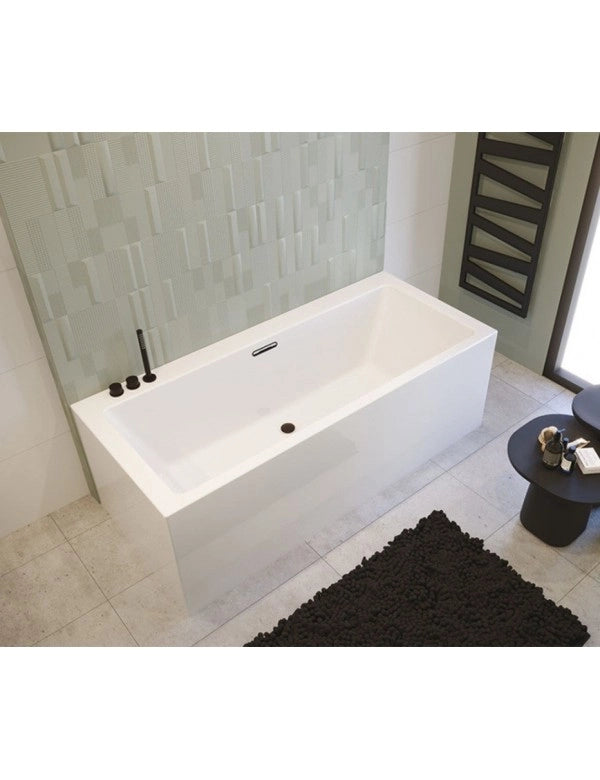 RIHO RETHINK CUBIC Plug&Play Back2Wall Vasca da bagno 180x80 cm