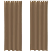 Tende in Voile con Occhielli 2 pz Marrone Chiaro