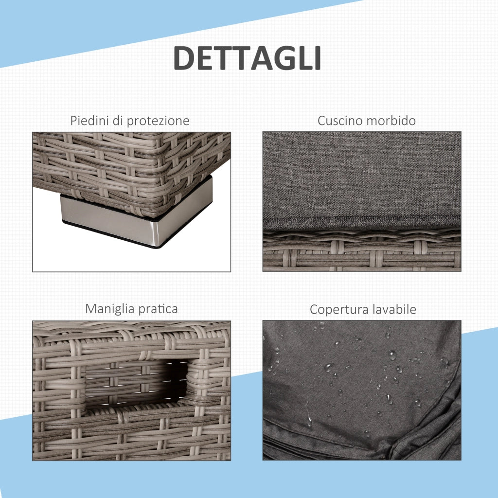 Set da Giardino 8 Pezzi in Rattan ¨C zephmum ¨C Grigio