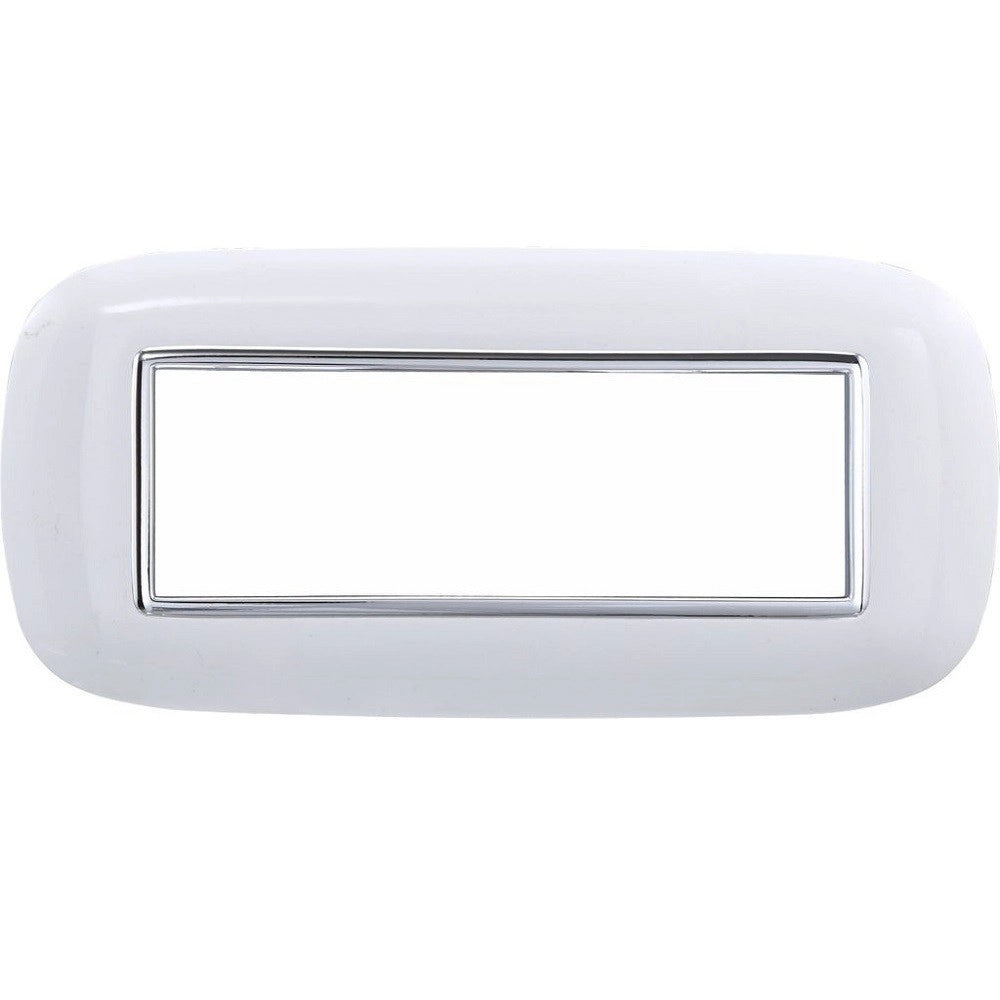Trade Shop - Placca Oval 3 4 6 Moduli Colore Bianco Compatibile Con Bticino Axolute -