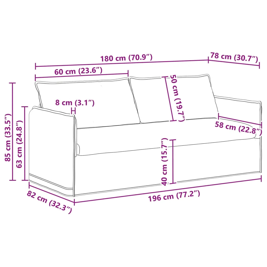 Divano Talpa 196 x 82 x 85 cm Tessuto 42024529