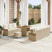 Set Divano da Giardino con cuscino 10 pcs Beige polyrattan 3362096