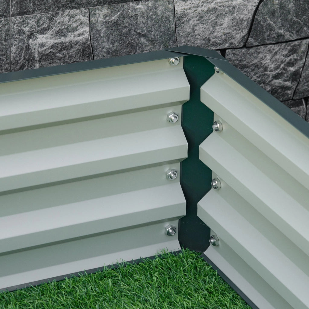 Letto per Orto Rialzato a Fondo Aperto con Rivestimento 120x120x30 cm in Acciaio Zincato Verde