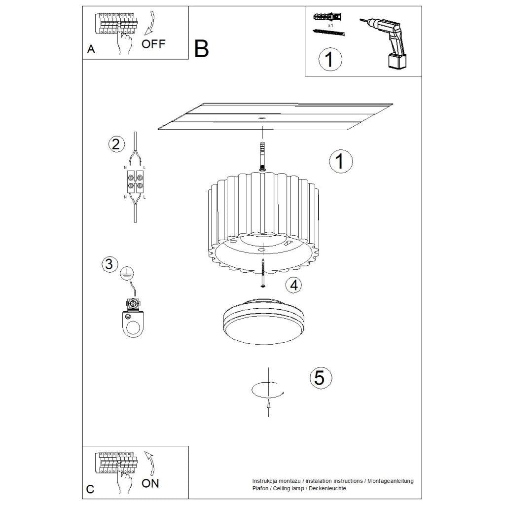 Lampada da soffitto AURA 1 nero Gx53