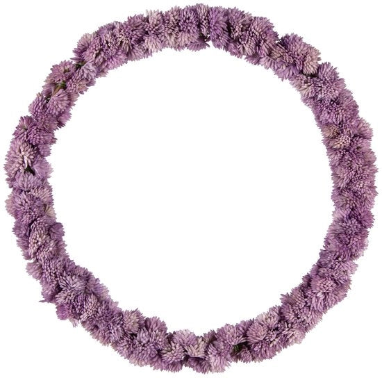 Decorazione per Esterno - Corona per Porta 28 cm - Fiori Artificiali - Allium/Lavanda - RealTouch Tecnologia - Tessitura Autentica - Corona Decorativa