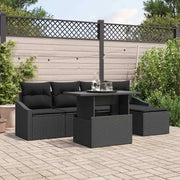 Set Divano da Giardino con cuscino 6 pcs Nero