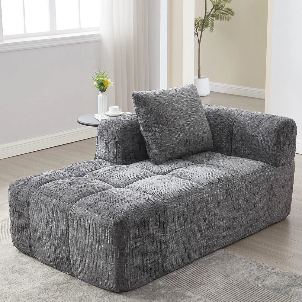 Chaise longue - Xylo - pronto uso con tasche laterali grigio