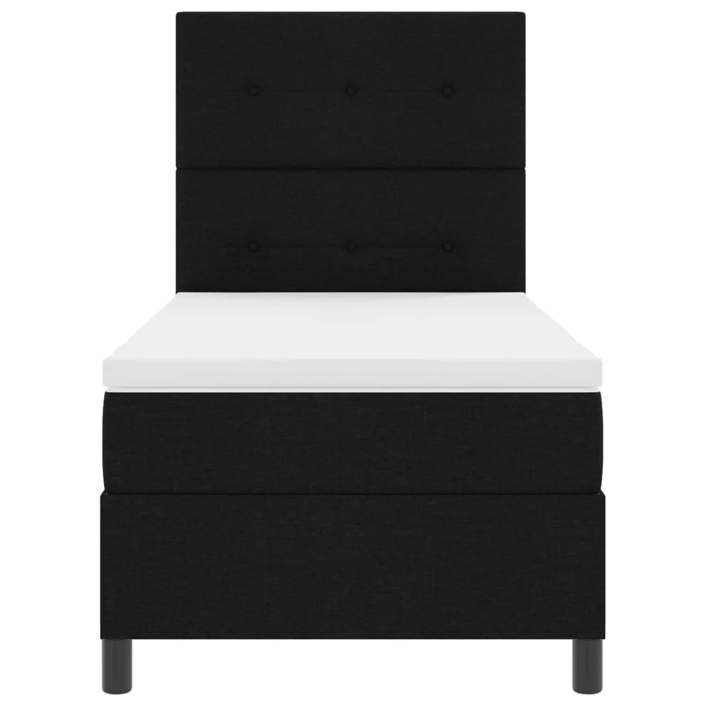 Letto a molle con materasso con led Nero 90 x 190 cm Tessuto