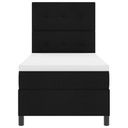 Letto a molle con materasso con led Nero 90 x 190 cm Tessuto