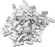 100 pezzi di clip di alluminio adattabili con doppia cerniera/gusci per cavi di 1.2 mm con colore argento
