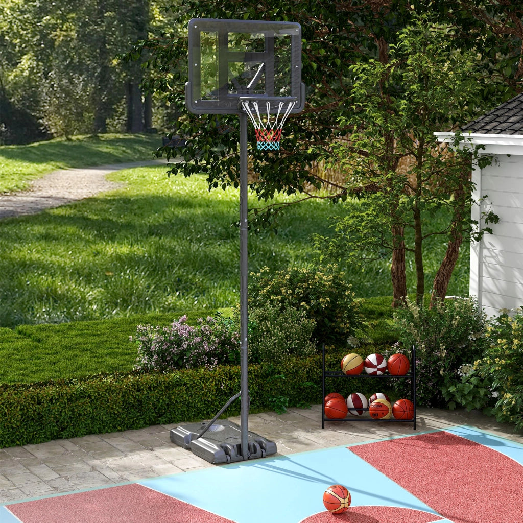 Canestro da Basket Regolabile ¨C Xylo ¨C Altezza 2,30-3,05 m con Ruote e Base Riempibile