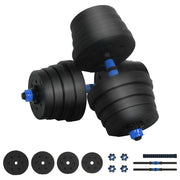 Set Manubri e Bilanciere 2-in-1 30 kg Nero e Blu CFW1468302