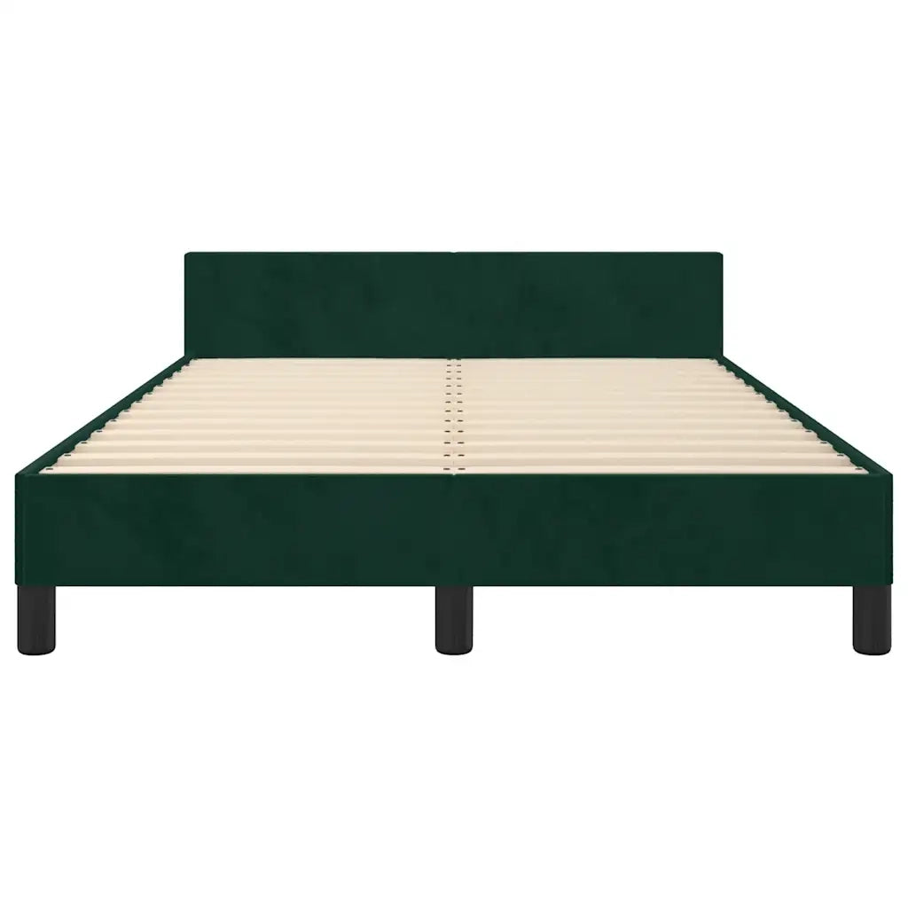 Letto matrimoniale | Letto per adulti | Giroletto senza Materasso Verde Scuro 120x190 cm Velluto
