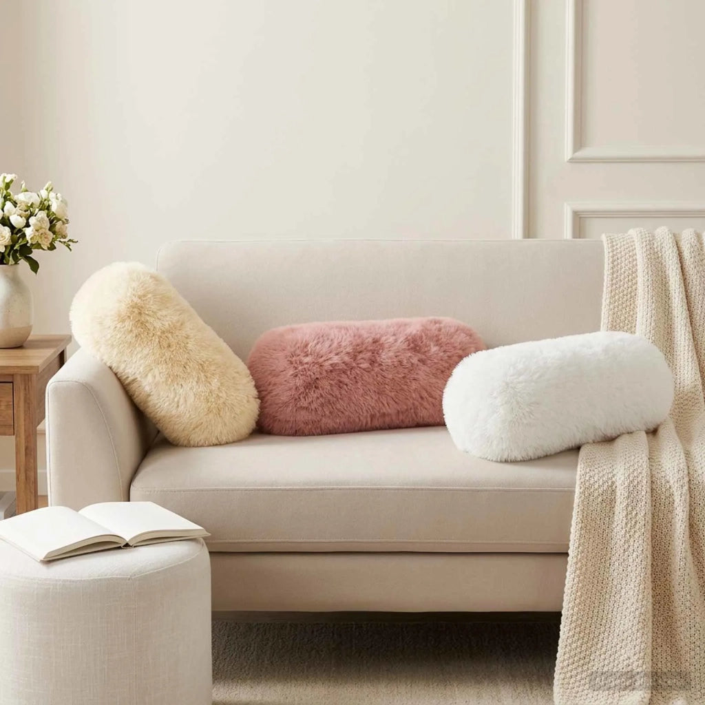 Federa 2 pcs HEERLEN Bianco Ø 15 x 40 cm Fleece PV 923391